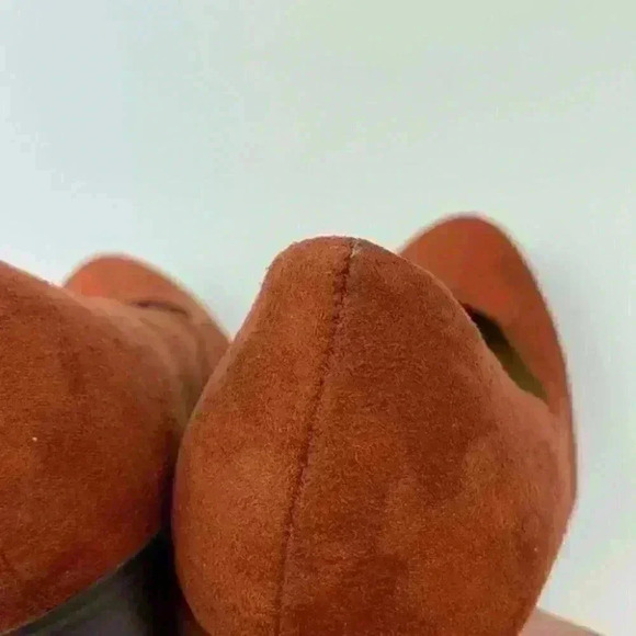 Apt 9 heels sz 6 orange rust faux suede platforms - Picture 8 of 10